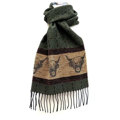 Highland Cow Scarf | Green