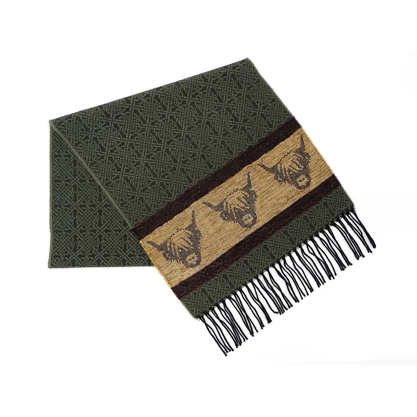 Highland Cow Scarf | Green