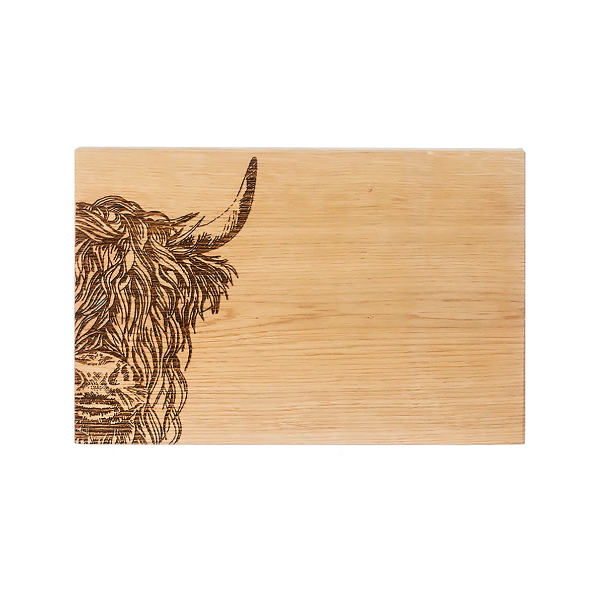 Oak Etched Serving Board | Highland Cow