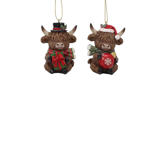 Christmas Tree Decorations | Highland Cows 2 Assorted