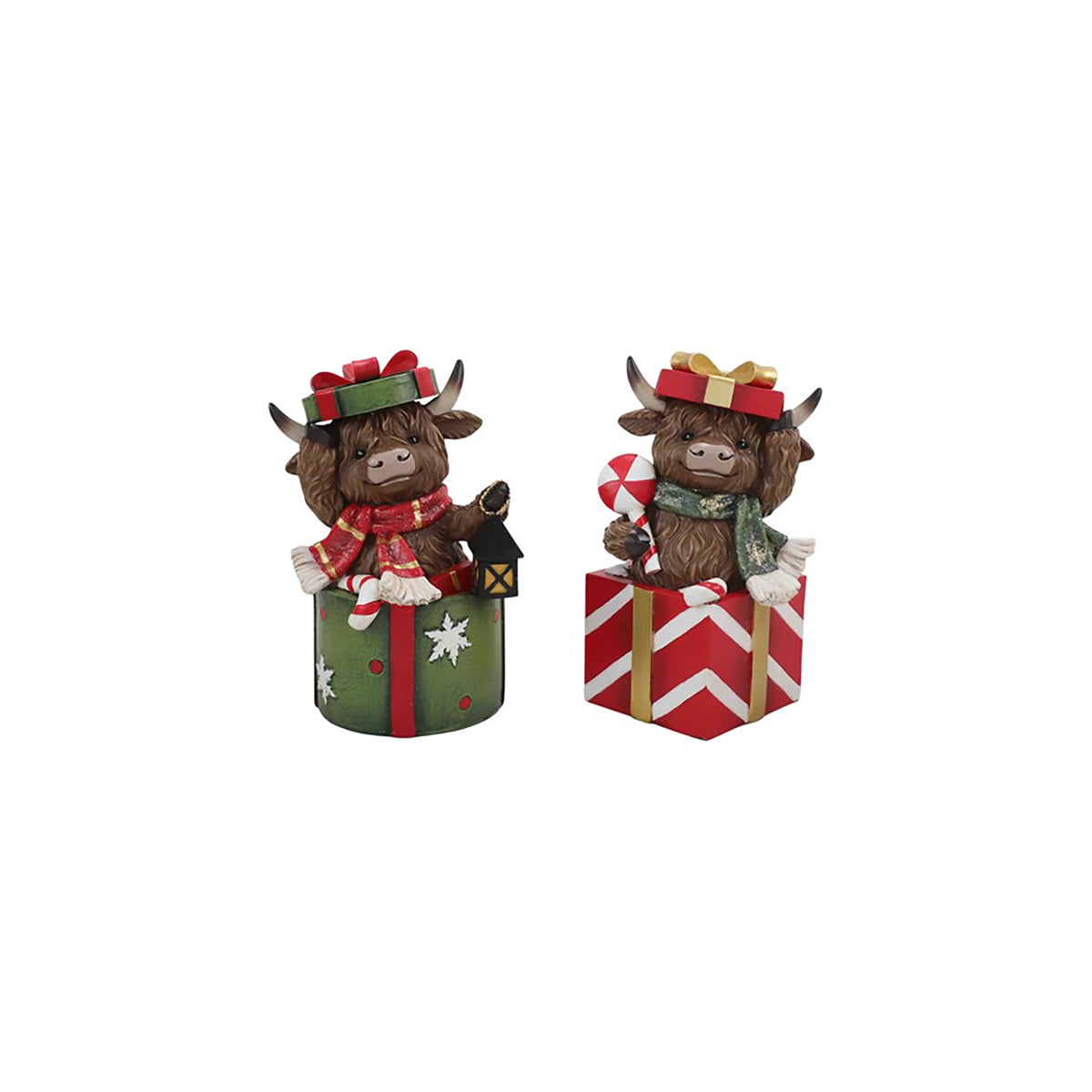 Christmas Decorations | Highland Cow Gift Boxes 2 Assorted