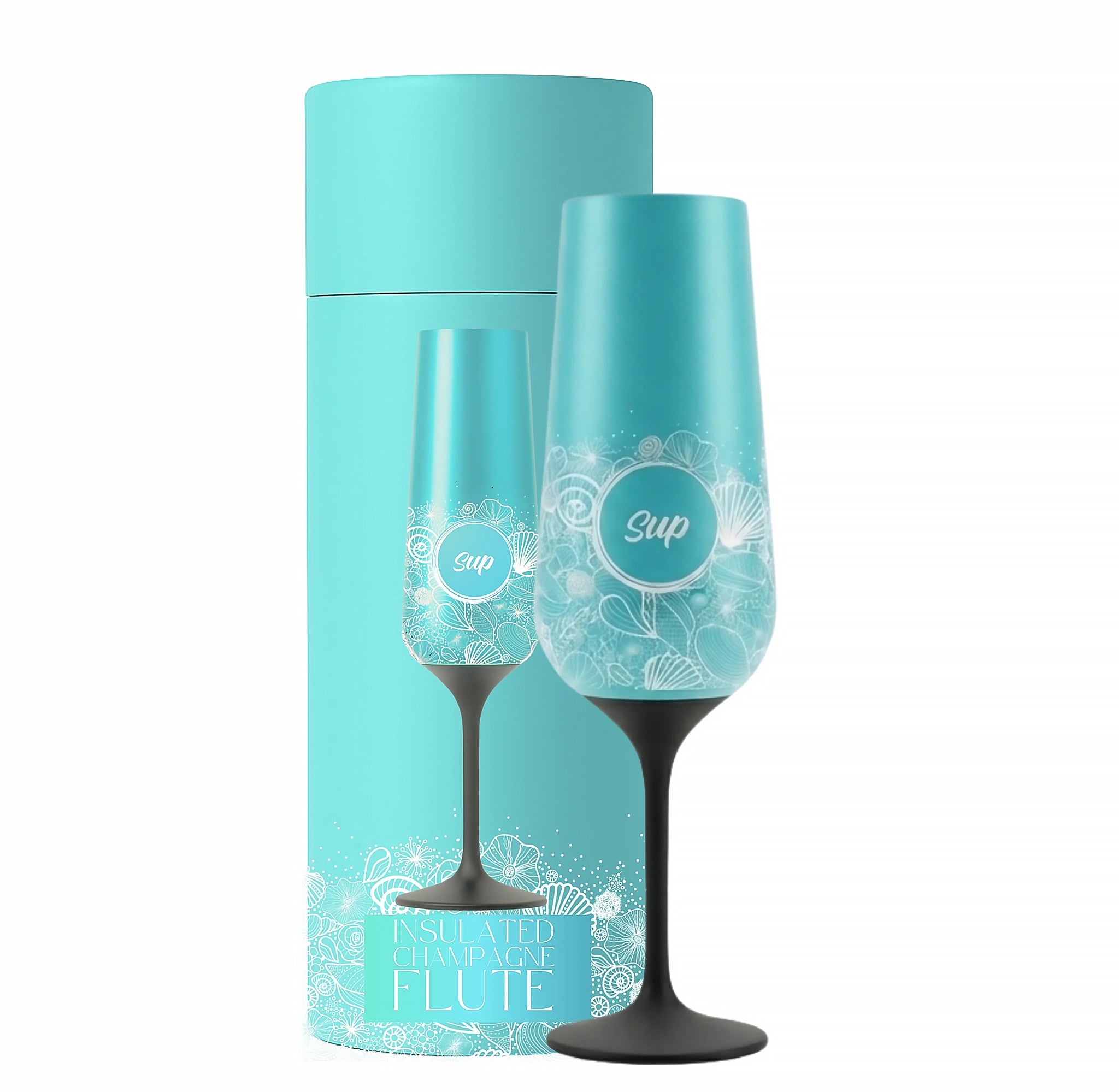 Juniber Shell Sup Turquoise Shell Insulated Champagne Flute | Juniper Aberdeen