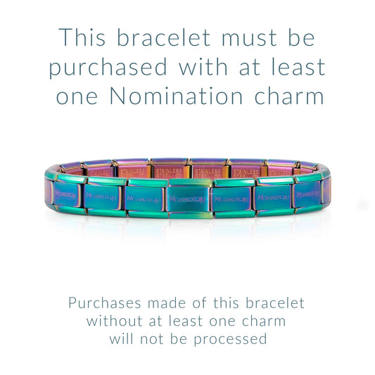 A multi-colour iridescent Nomination Italy starter bracelet with purchase notice