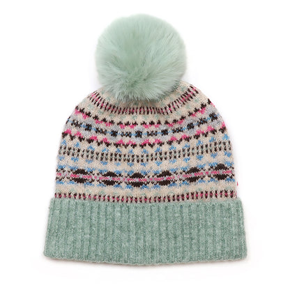 Iris Bobble Hat | Mint & Oatmeal