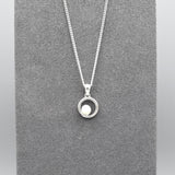 Silver Circle Swirl with Pearl Pendant
