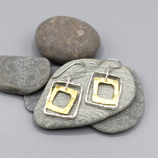 Articulated Square Drop Earrings