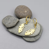 Gold Delicate Leaf Drop Earrings