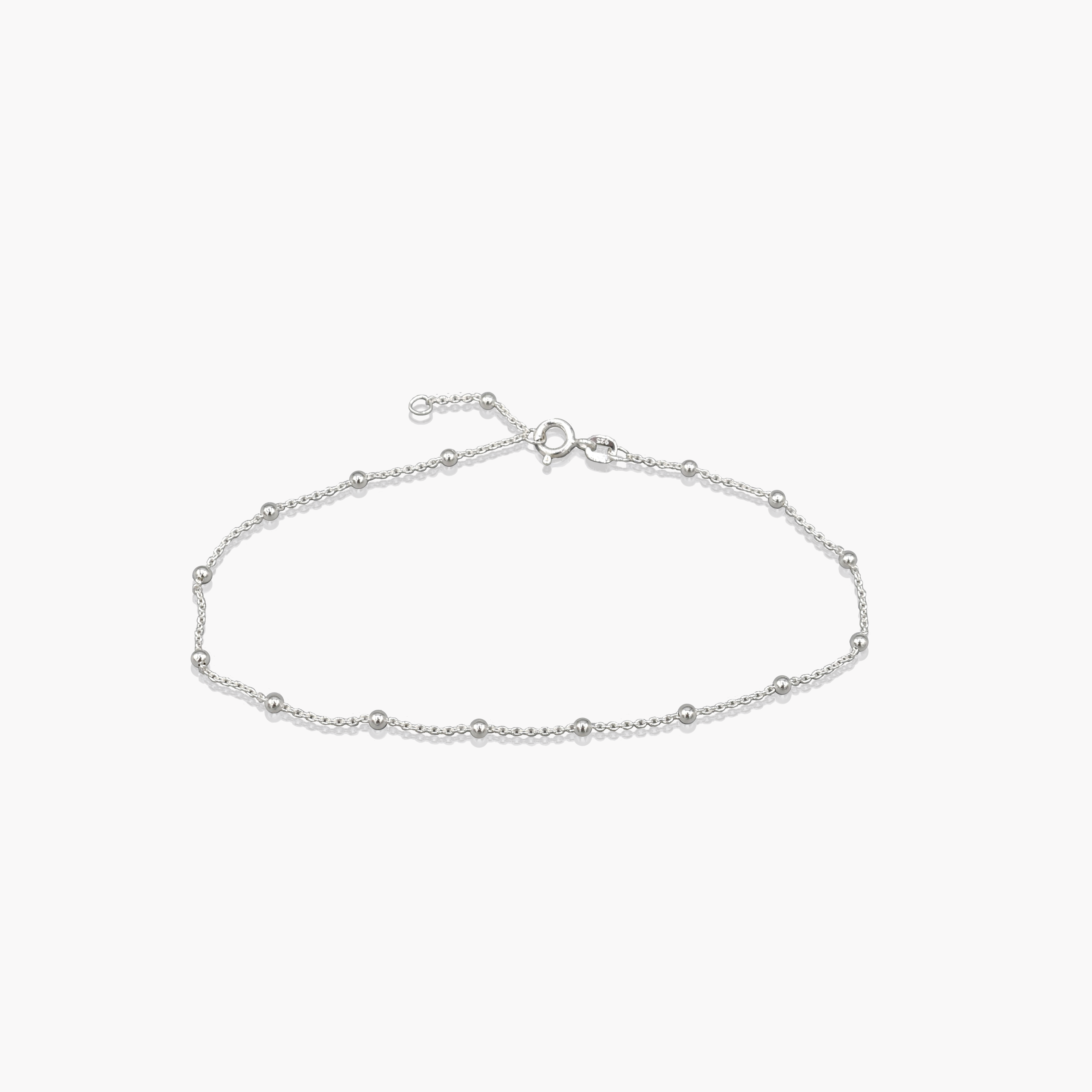 Ball Chain Silver Anklet