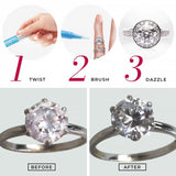 A diamond dazzle stik® jewellery cleaner use process