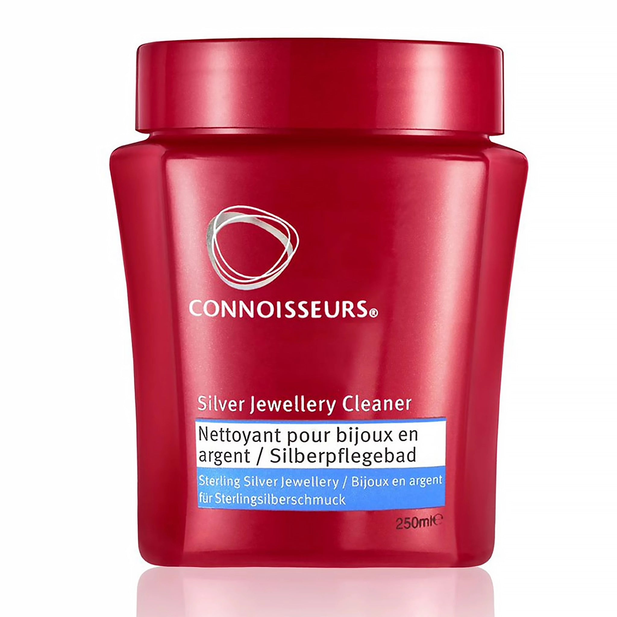 A red tub jewellery dip cleaner for silver jewellery