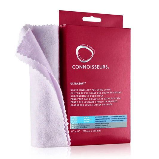 A two layer jewellery polishing cloth for sterling silver jewellery