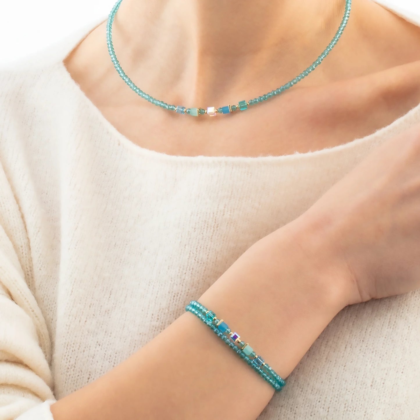 Joyful Colours Turquoise Gold | Necklace