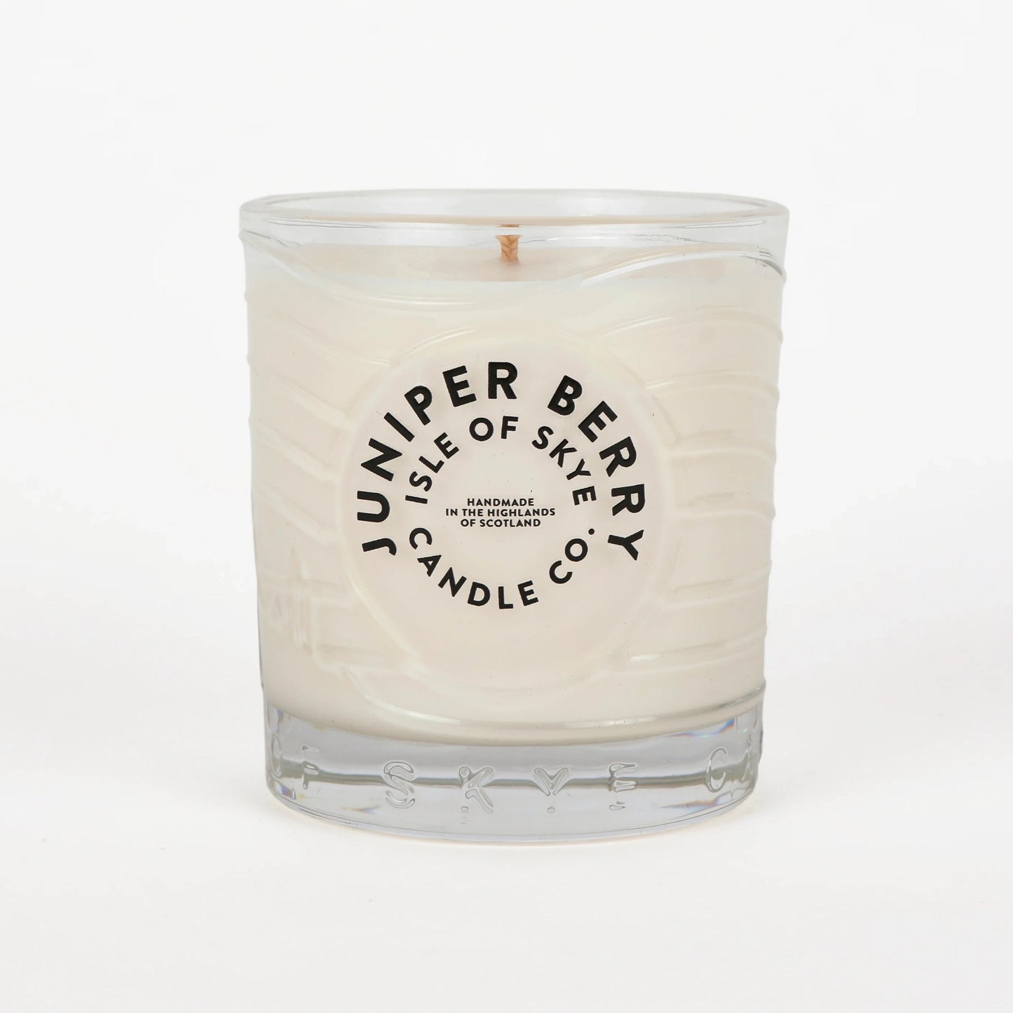 Juniper berry scented candle in glass tumbler 