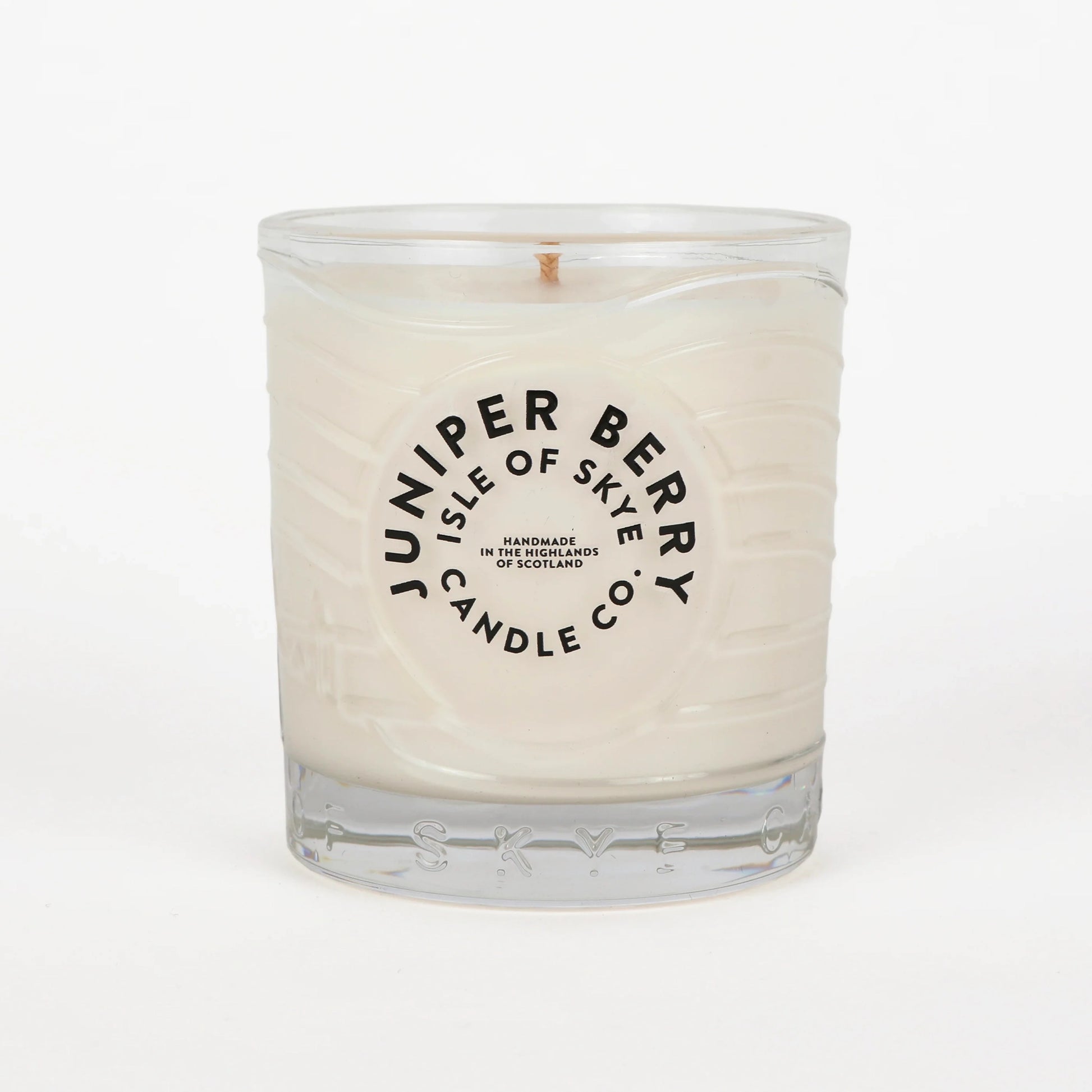 Juniper berry scented candle in glass tumbler 