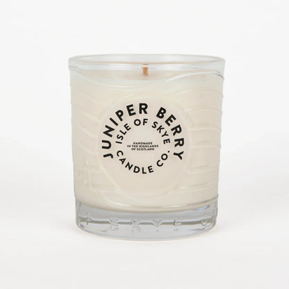 Juniper berry scented candle in glass tumbler 