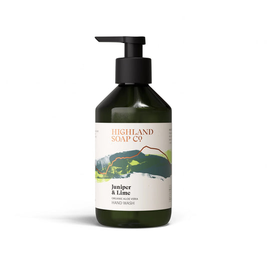 The Highland Soap Co. juniper and lime scented liquid hand wash pump bottle