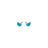 A pair of bird shaped stud earrings in blue