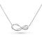 A silver double strand infinity symbol necklace