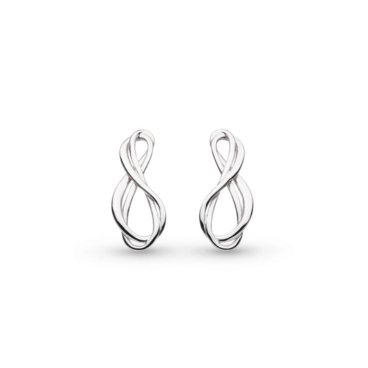 A pair of silver double strand infinity symbol studs