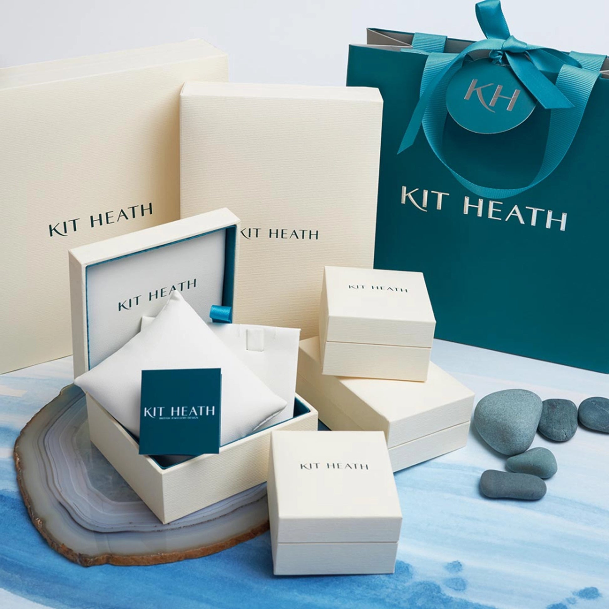 Kit Heath branded packaging, boxes and gift bag