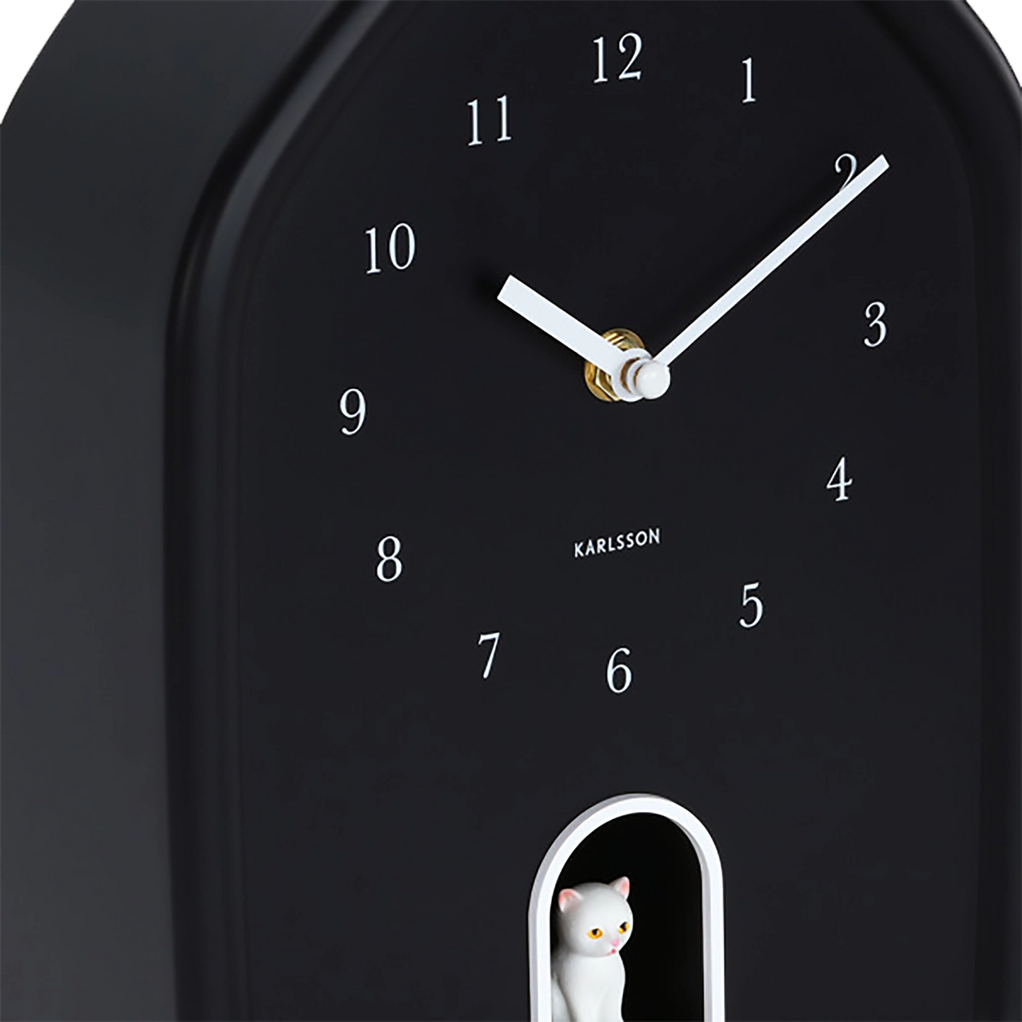 Kitty Meowing Wall Clock | Black
