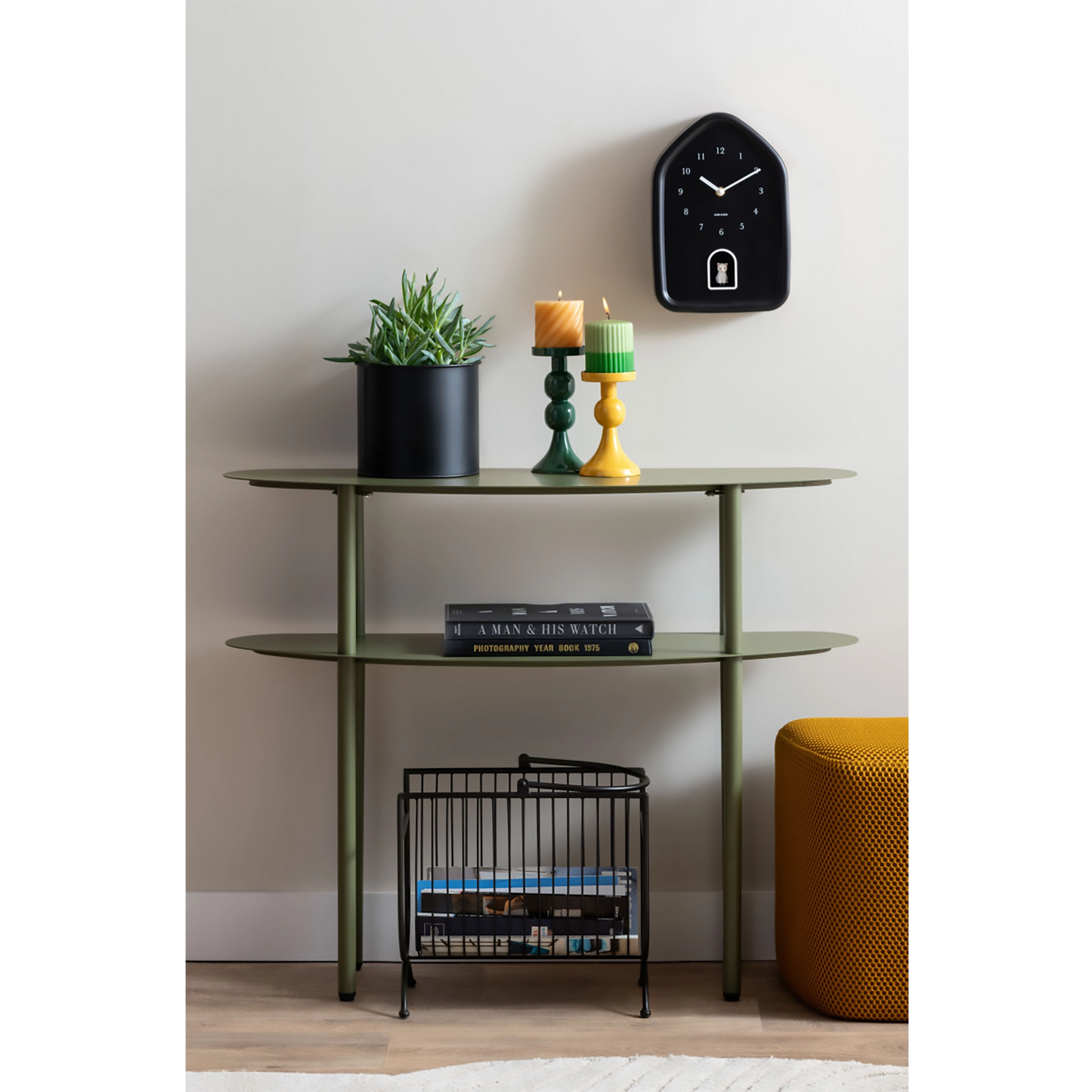 Kitty Meowing Wall Clock | Black