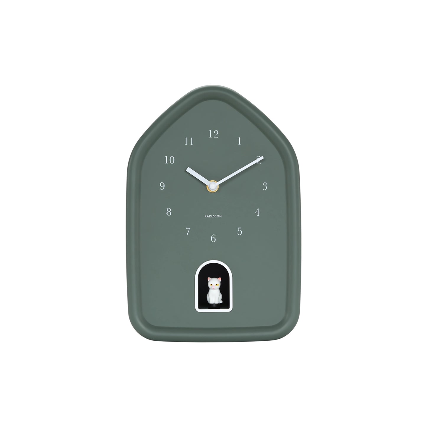 Kitty Meowing Wall Clock | Jungle Green