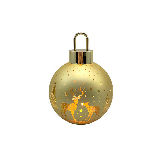 Christmas Large LED Bauble | Gold Reindeer