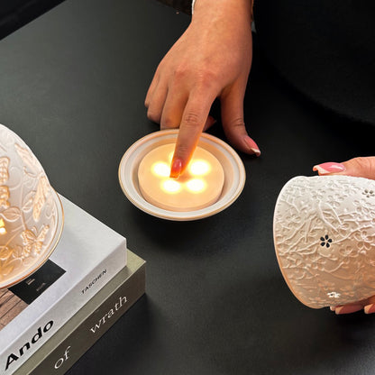 Disc shaped LED light box touch on