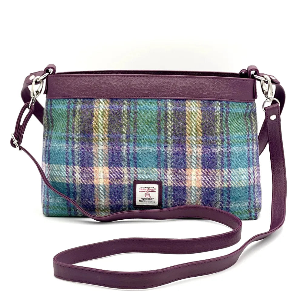 Large Shoulder Bag - Green/Purple check