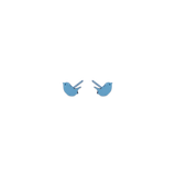 A pair of bird shaped stud earrings in light blue