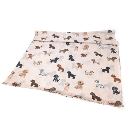 Lightweight Scarf | Cream Dogs
