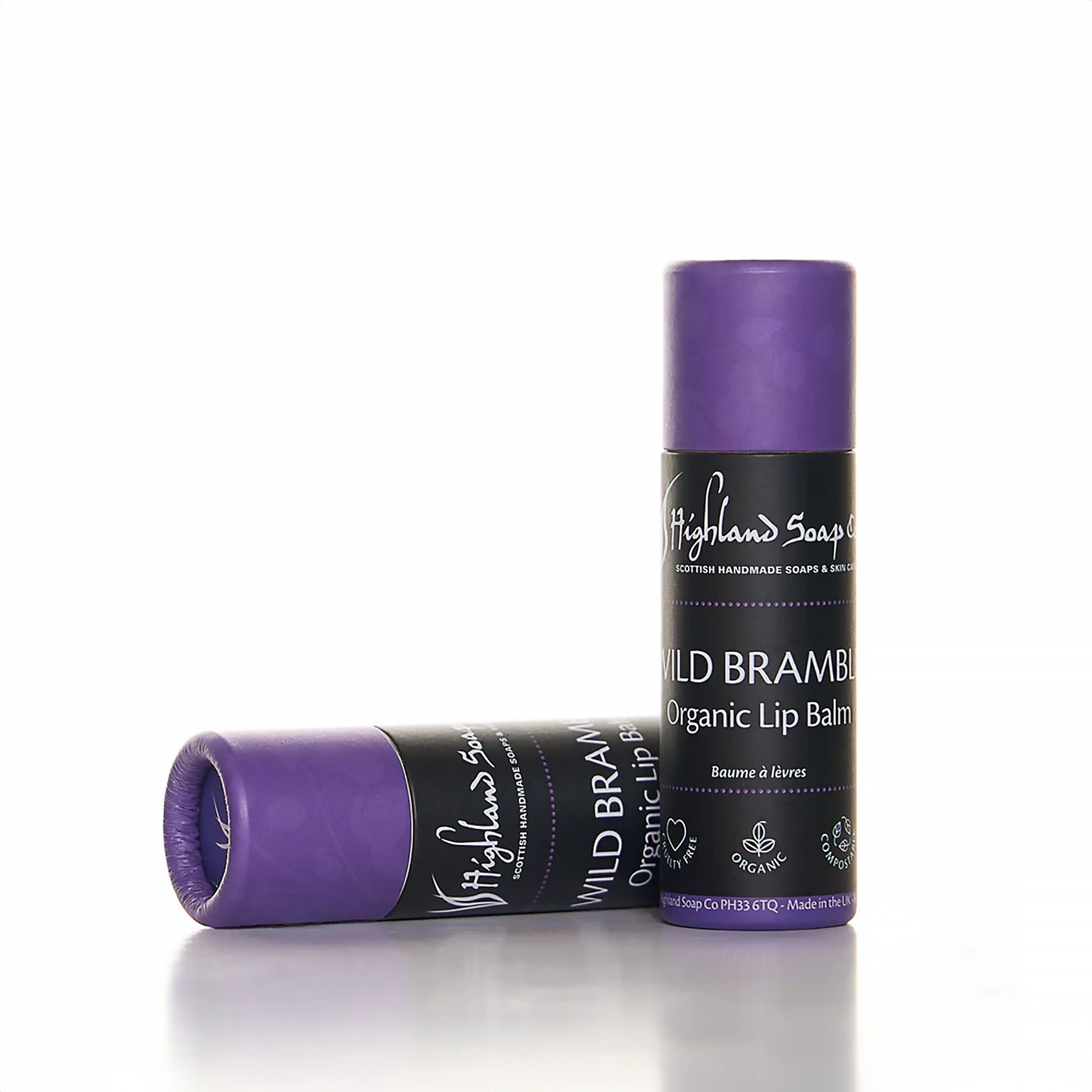 Wild bramble lip balm in compostable tube