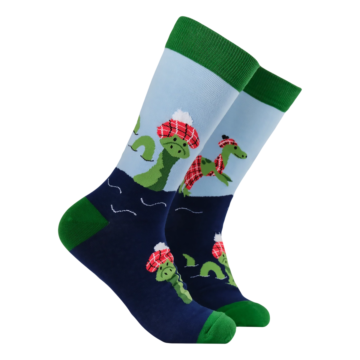 Loch Ness Monster Nessie Socks | Blue & Green
