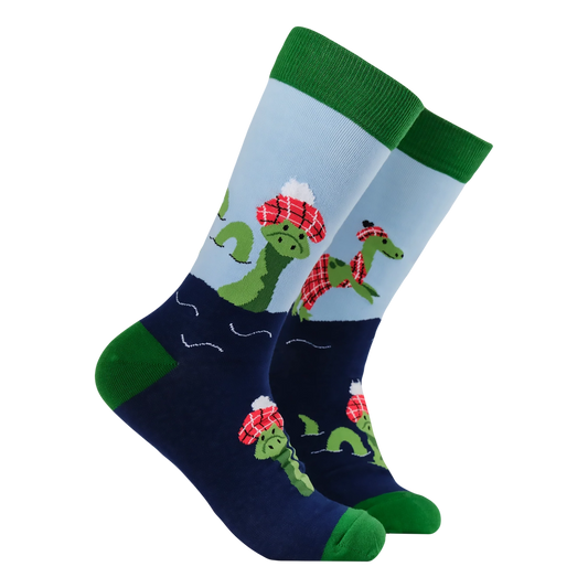 Loch Ness Monster Nessie Socks | Blue & Green