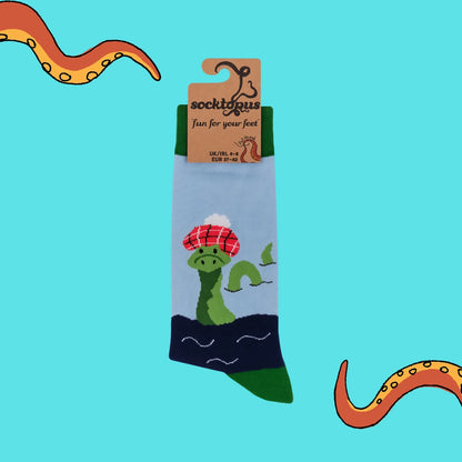 Loch Ness Monster Nessie Socks | Blue & Green