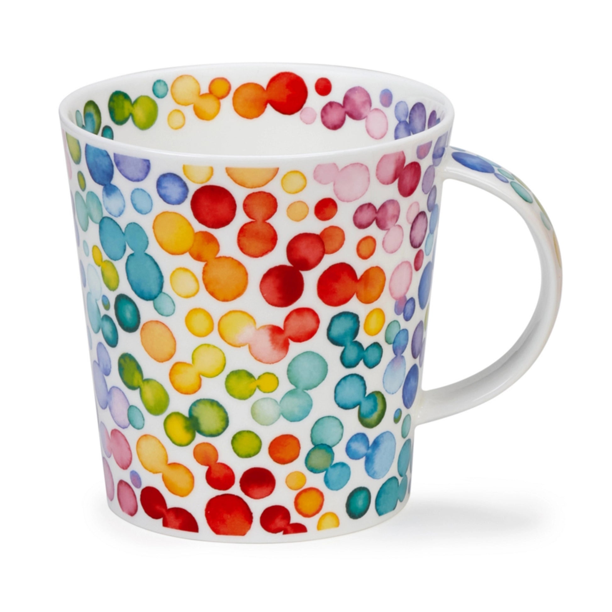 Multicolour spots white mug