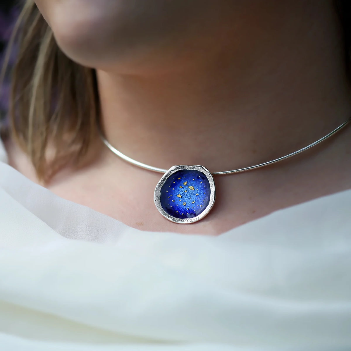 Lunar Universe in Midnight Gold | Necklet