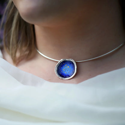 Lunar Universe in Midnight Gold | Necklet