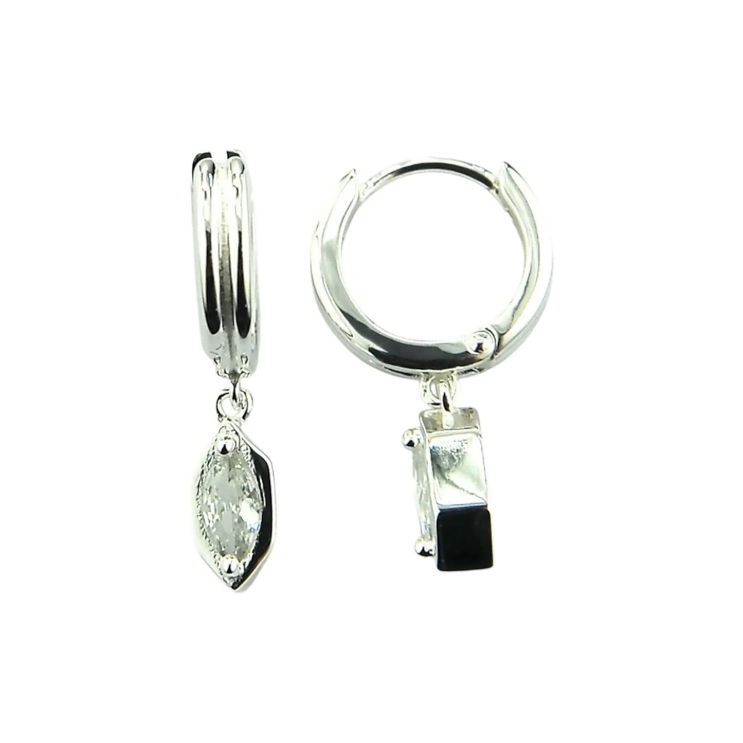 Marquise CZ Charm Huggie Hoop | Earrings