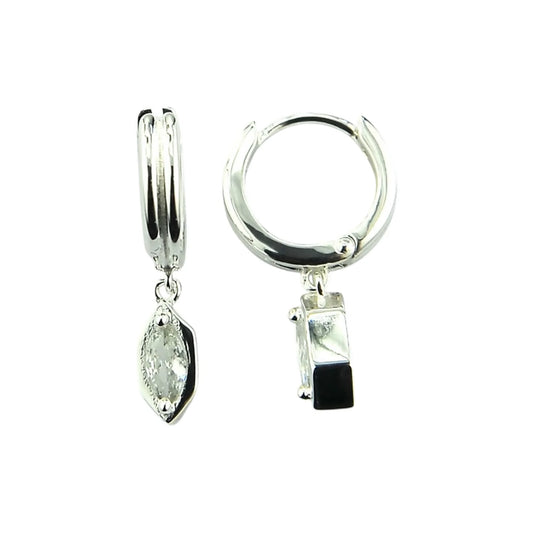 Marquise CZ Charm Huggie Hoop | Earrings