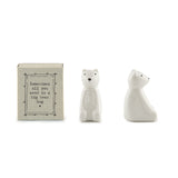 Minimalist white ceramic bear figurine