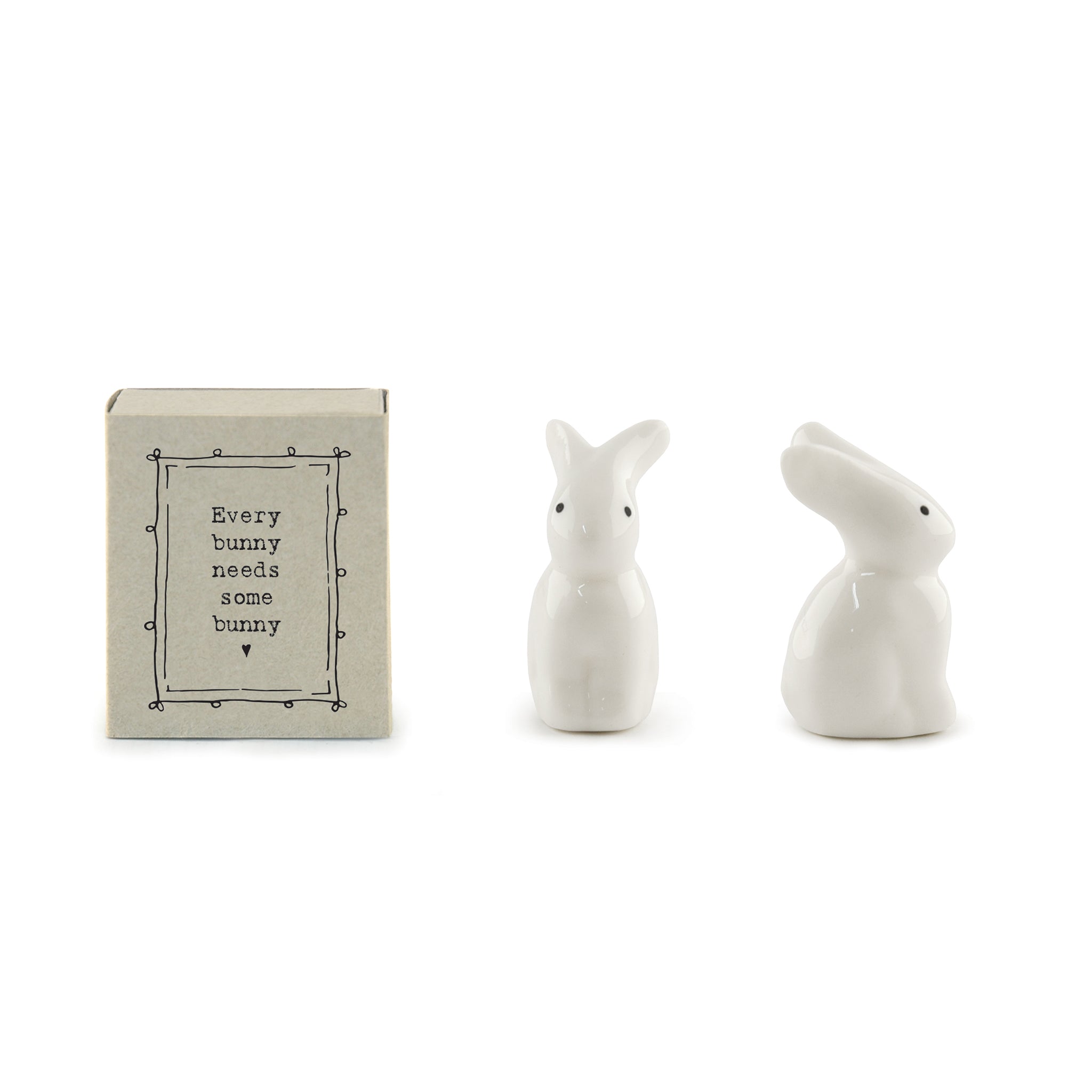 Minimalist white ceramic bunny figurine