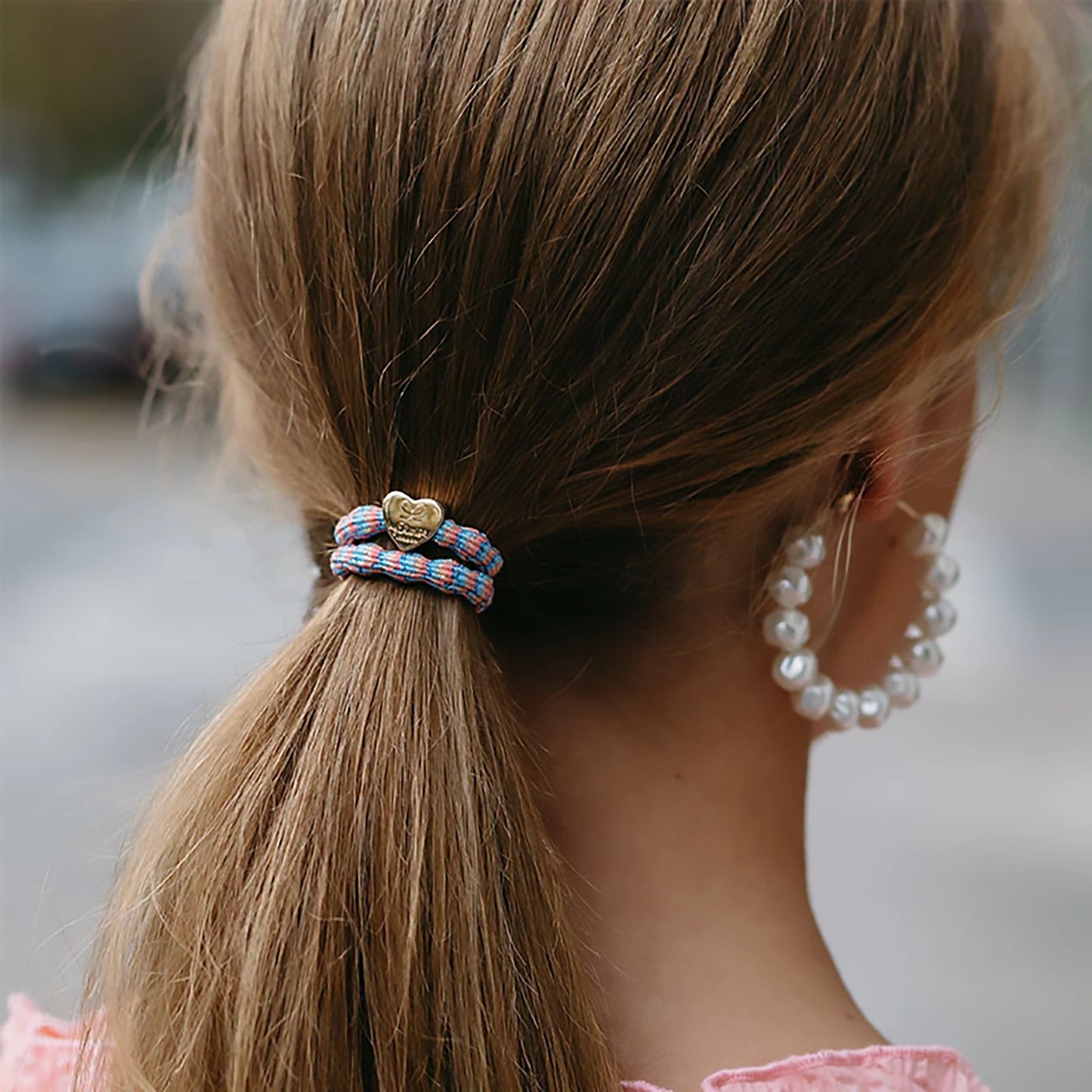 Gold Heart Bubble Hair Band | Metallic Coral Reef