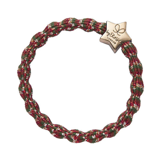 Metallic tri coloured bubble shaped hair tie with gold star charm