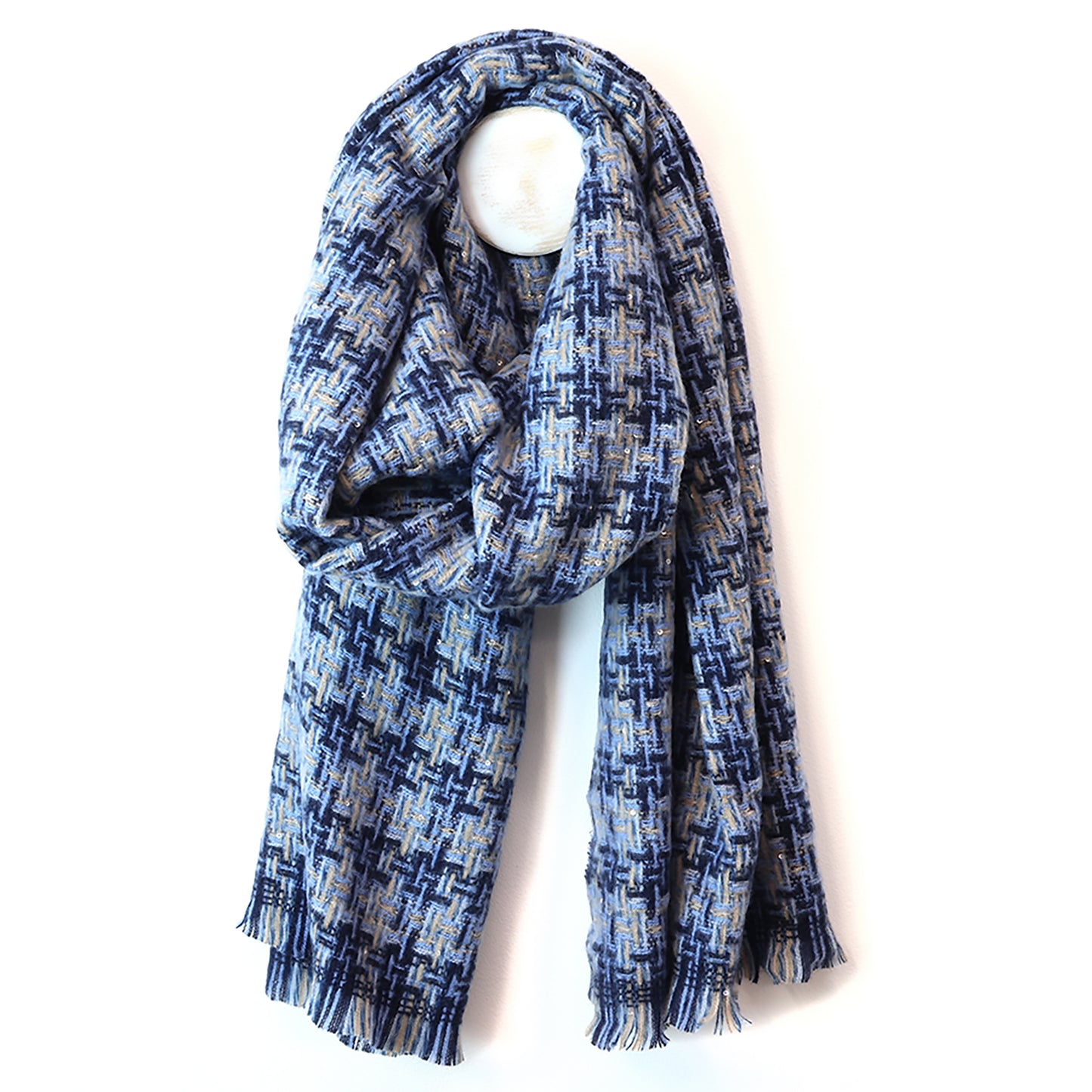 Mia Chain Weave Scarf | Navy