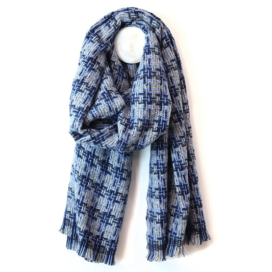 Mia Chain Weave Scarf | Navy