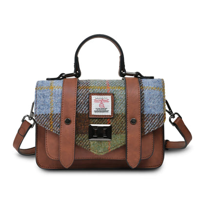 Tartan Mini Satchel | Chestnut & Blue