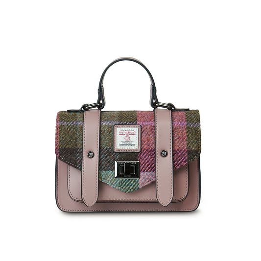 Tartan Mini Satchel | Pink & Green