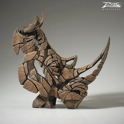 Rhinoceros bust sculpture in brown